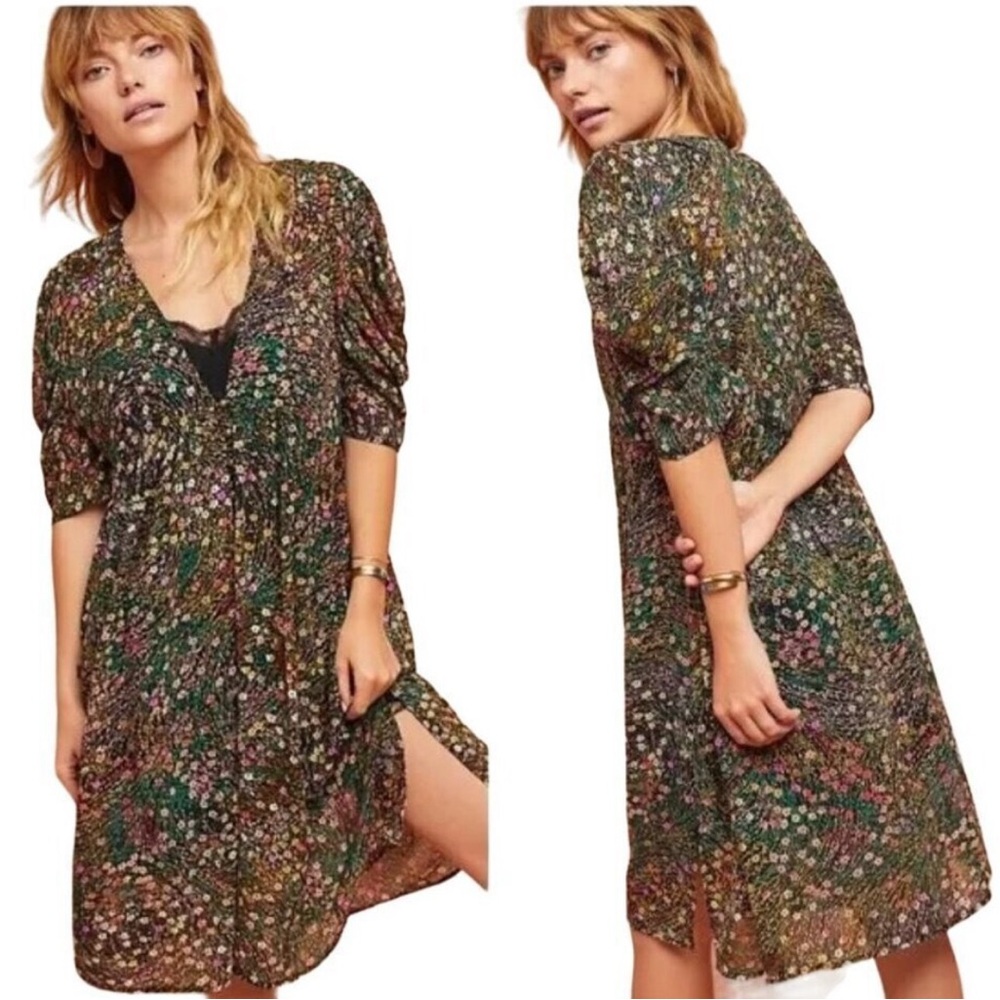 Akemi & Kin Valencia Floral Sheer Slip Midi Dress Sz L
